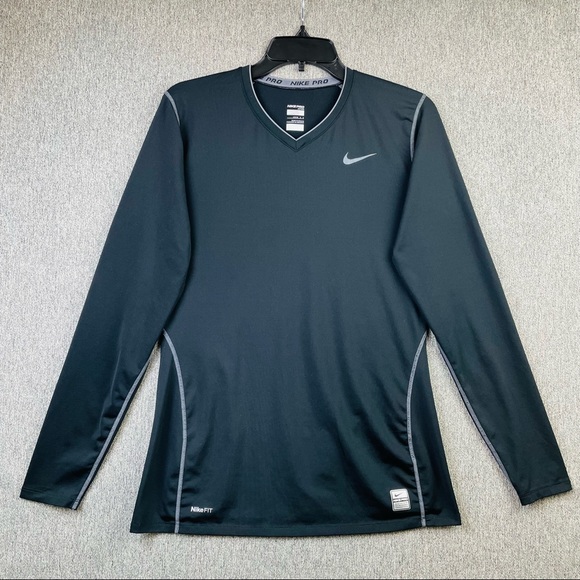 Nike Pro Fitted Long Sleeved Black Dri-Fit Training Shirt Women’s Size L (12-14) - Picture 1 of 9